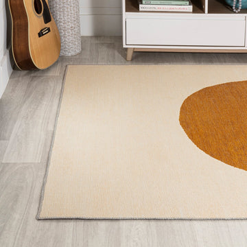 Cirkel Minimalist Geometric Dot Machine-washable Area Rug